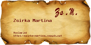 Zsirka Martina névjegykártya